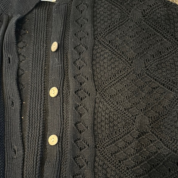 FREE PEOPLE Black Get Away Fauxchet Cardigan & Pants Set - Picture 5 of 10